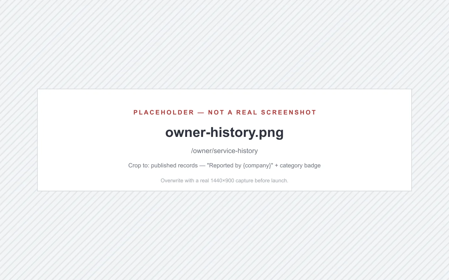 A VesselOne service history entry showing which company reported the work